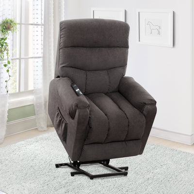 grey Power Lift Assist Recliner Dallas Collection lifestyle scene by CorLiving#color_grey