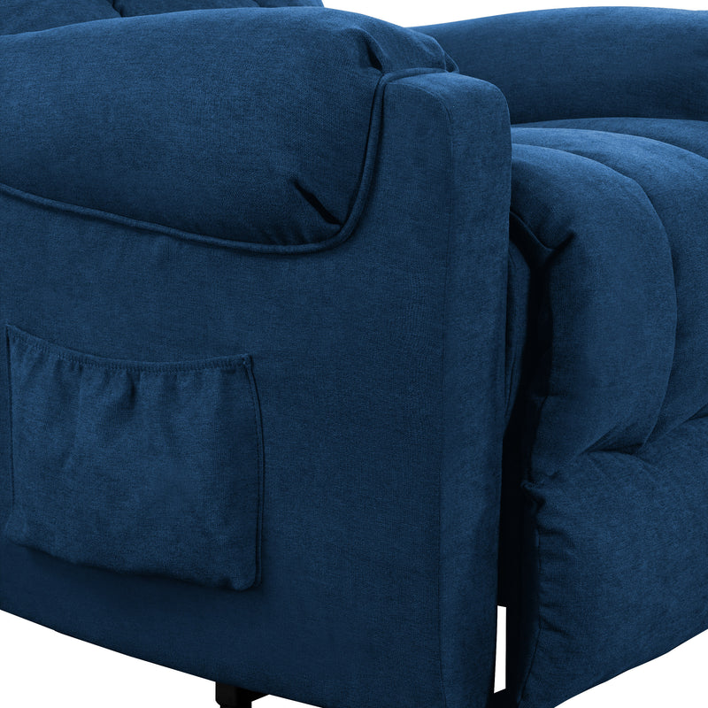 navy blue Power Lift Assist Recliner Dallas Collection detail image by CorLiving