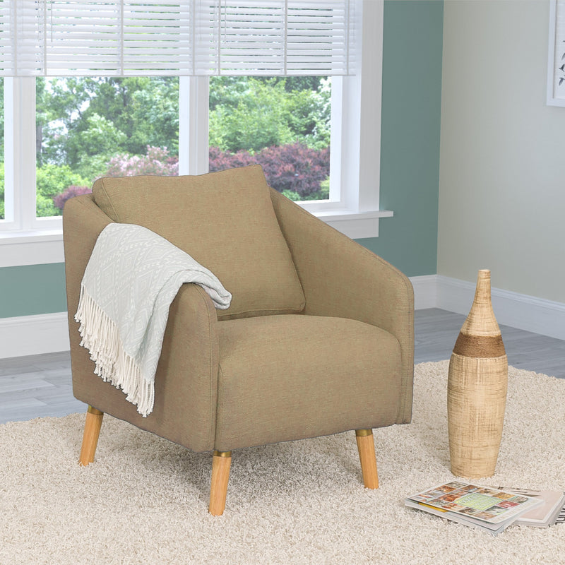 beige Modern Club Chair CorLiving Collection lifestyle scene by CorLiving
