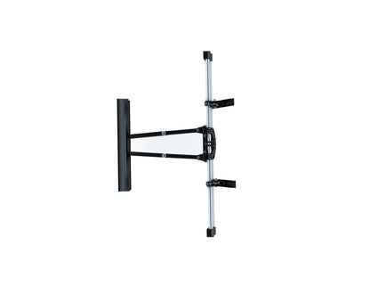 Modern black TV wall mount with adjustable arms, sturdy steel construction, and sleek design for flat-screen TVs. Ideal for living rooms and home theaters.