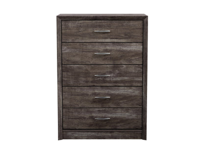 Tall bedroom dresser with six drawers, featuring a sleek white finish, minimalist metal handles, and a sturdy wood construction. Perfect for modern bedroom storage solutions.