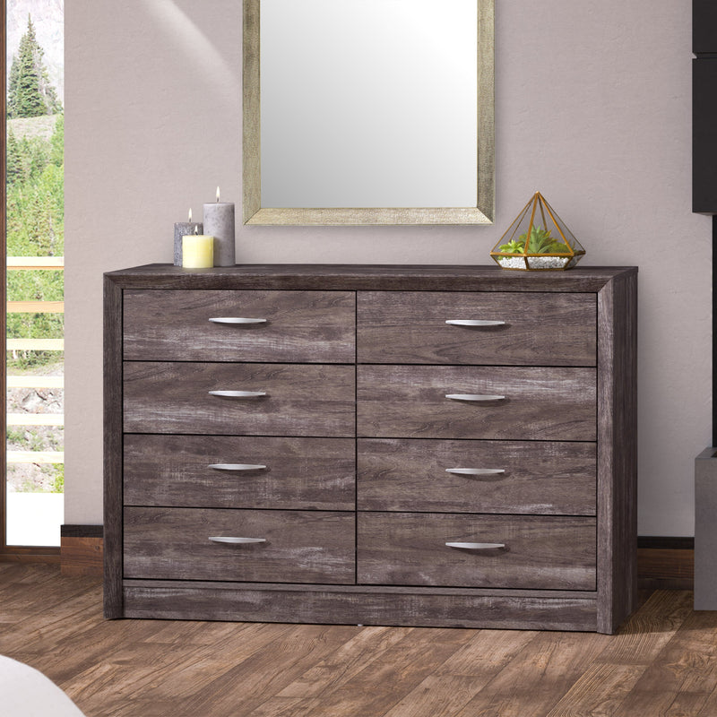 brown washed oak 8 Drawer Dresser Newport Collection lifestyle scene by CorLiving