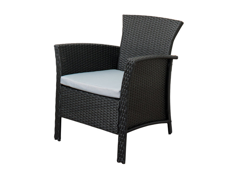 light grey Black Wicker Patio Set, 4pc Cascade Collection product image by CorLiving