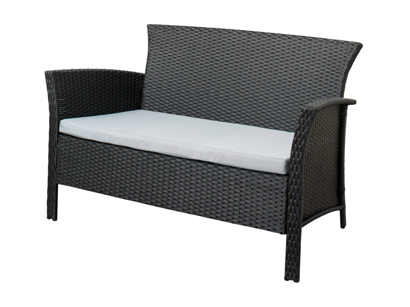 light grey Black Wicker Patio Set, 4pc Cascade Collection product image by CorLiving