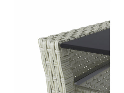 grey Wicker Patio Set, 4pc Cascade Collection detail image by CorLiving#color_grey