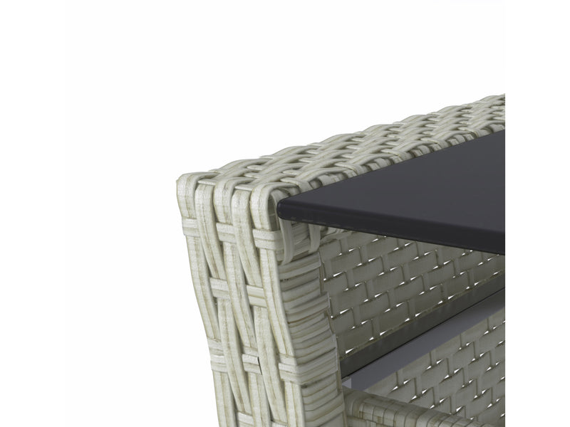 grey Wicker Patio Set, 4pc Cascade Collection detail image by CorLiving