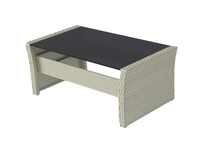 grey Wicker Patio Set, 4pc Cascade Collection product image by CorLiving#color_grey
