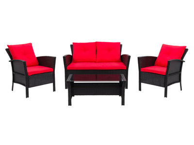 4pc wicker top patio set