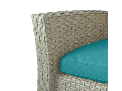 turquoise 4 Piece Wicker Patio Set Cascade Collection detail image by CorLiving#color_turquoise