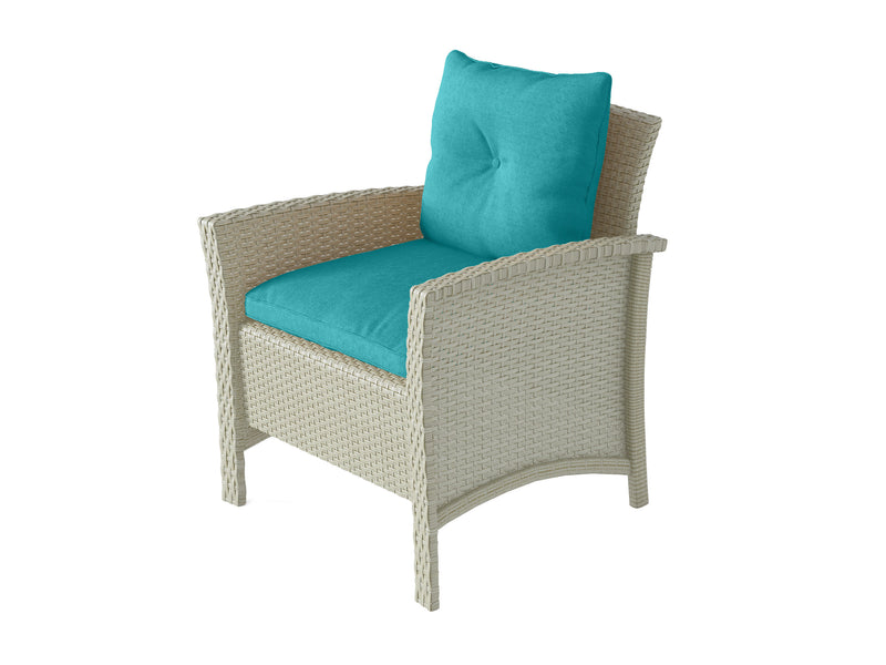 turquoise 4 Piece Wicker Patio Set Cascade Collection product image by CorLiving