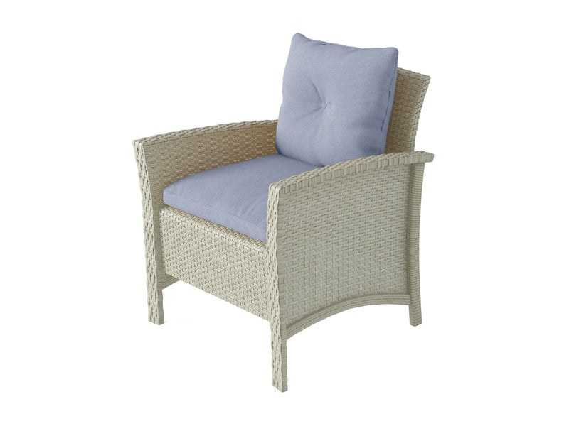 light blue 4 Piece Wicker Patio Set Cascade Collection product image by CorLiving