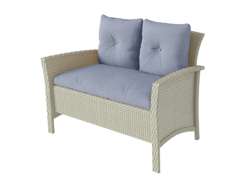 light blue 4 Piece Wicker Patio Set Cascade Collection product image by CorLiving