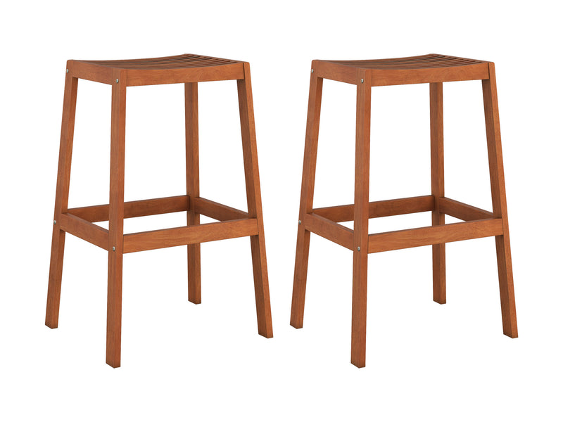 brown Natural Wood Bar Stools, Set of 2 Miramar Collection product image by CorLiving