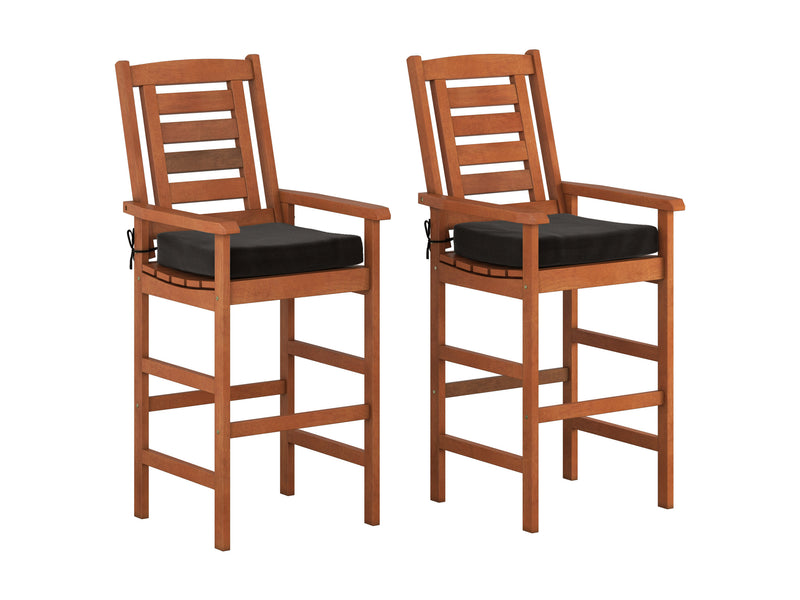 Miramar Brown Wooden Bar Stools, Set of 2 Miramar Collection product image by CorLiving