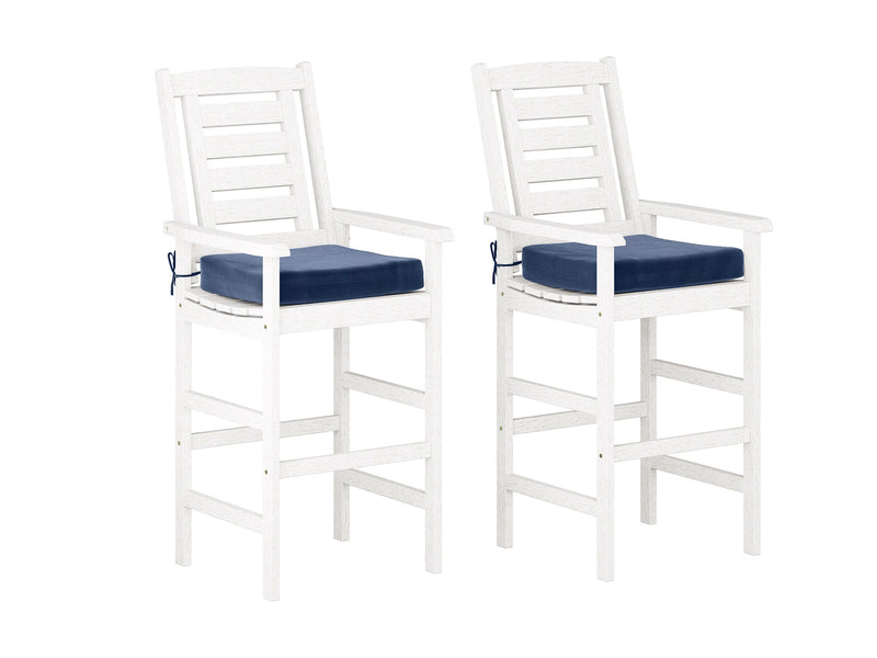 Miramar Washed White Wooden Bar Stools, Set of 2 Miramar Collection product image by CorLiving