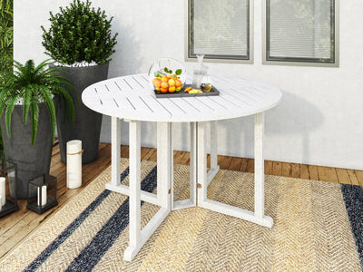 white Outdoor Drop Leaf Table Miramar Collection lifestyle scene by CorLiving#color_miramar-washed-white