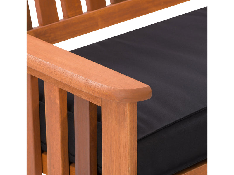 Miramar Brown Wood Bench with Back Miramar Collection detail image by CorLiving