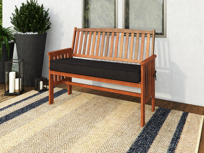 Miramar Brown Wood Bench with Back Miramar Collection lifestyle scene by CorLiving#color_miramar-brown