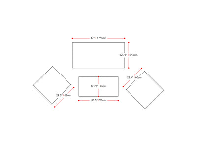 Miramar Brown Wooden Patio Set, 4pc Miramar Collection measurements diagram by CorLiving#color_miramar-brown