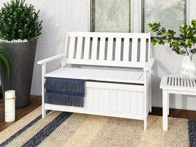 white Wooden Storage Bench Miramar Collection lifestyle scene by CorLiving#color_miramar-washed-white
