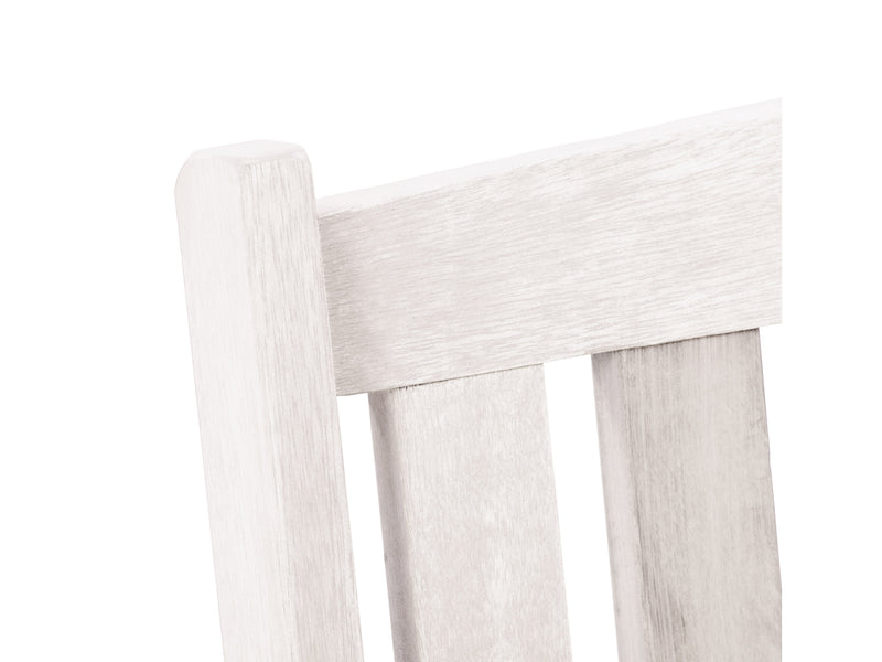 Miramar Washed White Wood Bench with Back Miramar Collection detail image by CorLiving