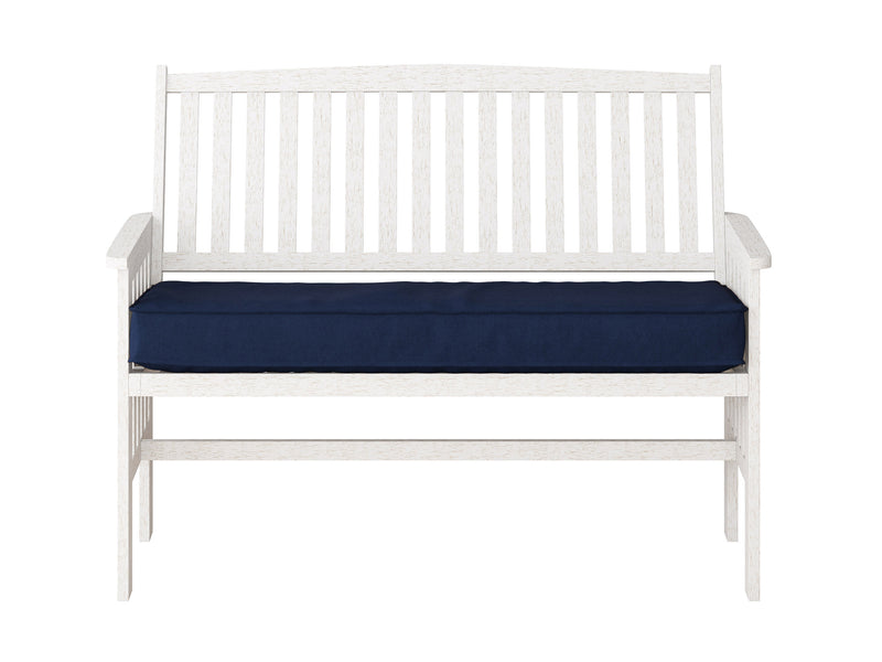 Miramar Washed White Wood Bench with Back Miramar Collection product image by CorLiving