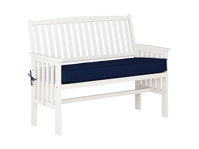 Miramar Washed White Wood Bench with Back Miramar Collection product image by CorLiving