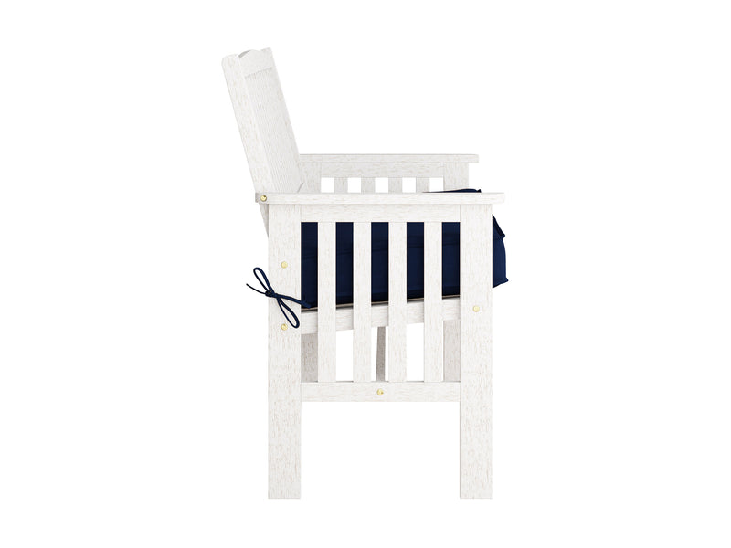 Miramar Washed White Wood Bench with Back Miramar Collection product image by CorLiving