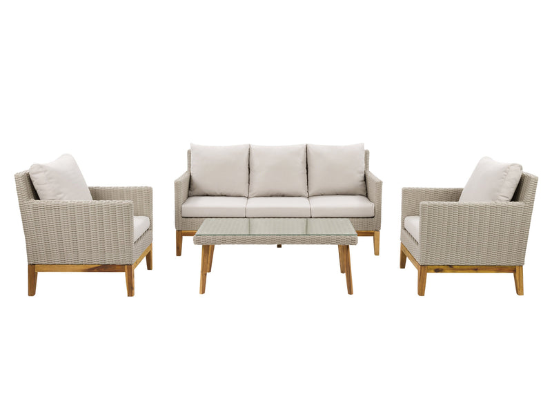 Wicker Conversation Set, 4pc Madrid Collection product image by CorLiving