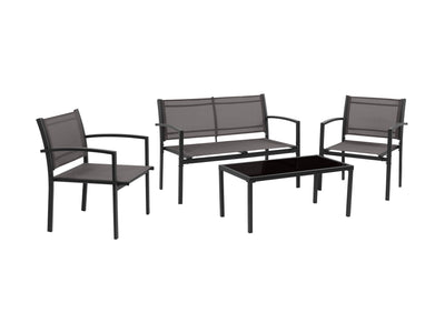 grey Metal Outdoor Conversation Set, 4pc Everett Collection product image by CorLiving#color_grey
