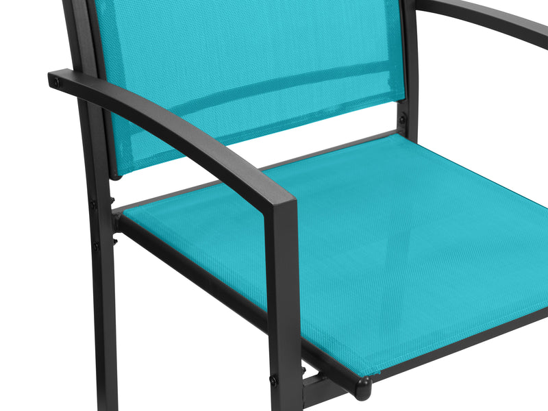 teal Metal Outdoor Conversation Set, 4pc Everett Collection detail image by CorLiving