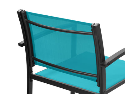 teal Metal Outdoor Conversation Set, 4pc Everett Collection detail image by CorLiving#color_teal