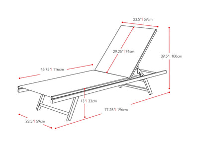 black Recliner Lounge Chair Gallant Collection measurements diagram by CorLiving#color_black