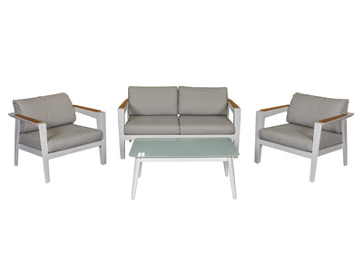 grey and white Metal Patio Set, 4pc Liam Collection product image by CorLiving#color_grey-and-white