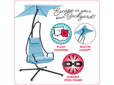 light blue Swing Lounge Chair Kingsley Collection infographic by CorLiving#color_light-blue