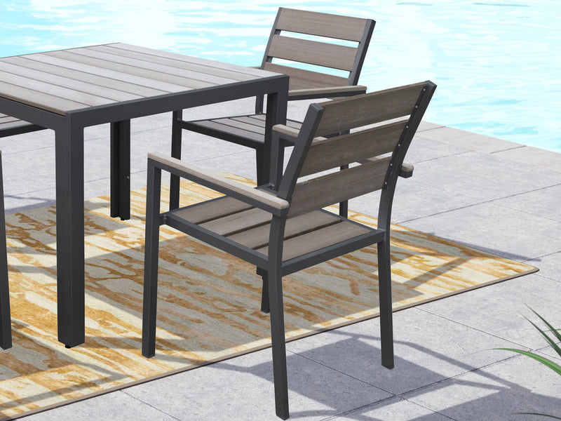 charcoal grey Patio Chairs, Set of 2 Gallant Collection lifestyle scene by CorLiving