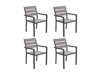 charcoal grey Patio Chairs, Set of 4 Gallant Collection product image by CorLiving#color_charcoal-grey