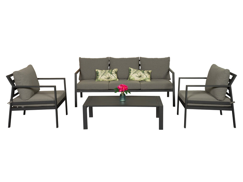 grey and black Metal Conversation Set, 4pc Gaia Collection product image by CorLiving