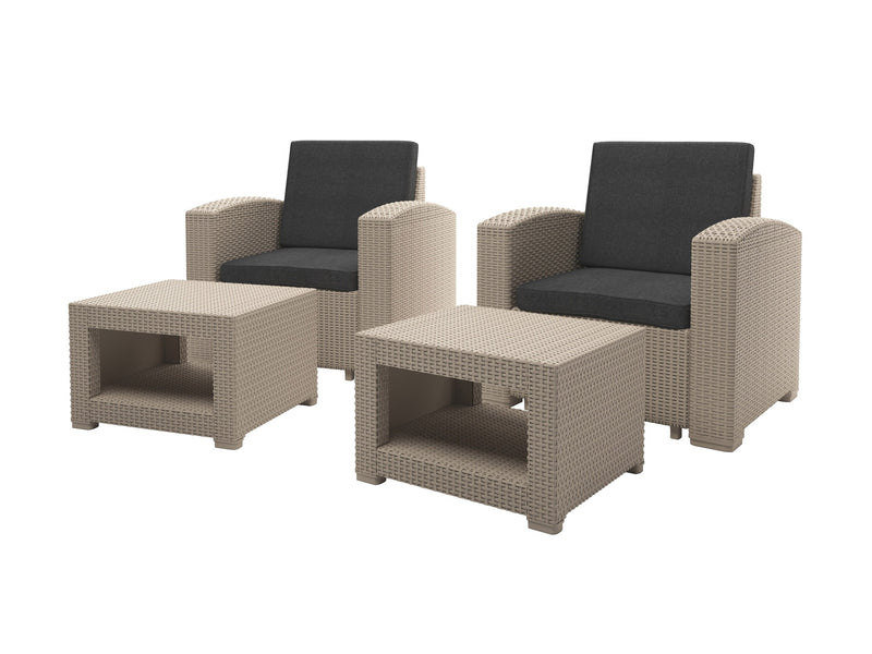 black and beige weave 6 Piece Patio Set Adelaide Collection product image by CorLiving