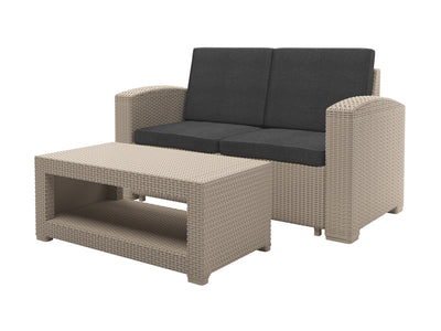 black and beige weave 6 Piece Patio Set Adelaide Collection product image by CorLiving#color_black-and-beige-weave