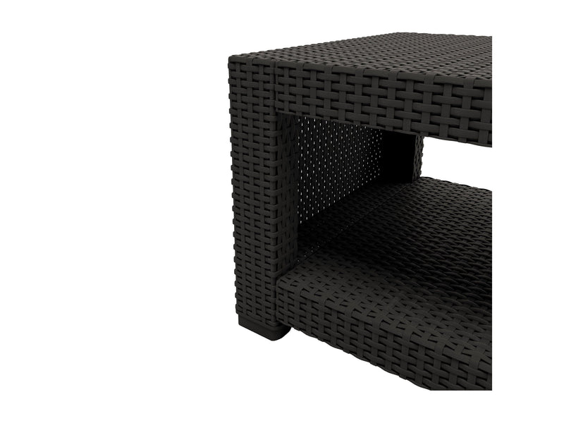 grey and black weave Outdoor Wicker Loveseat Adelaide Collection product image by CorLiving
