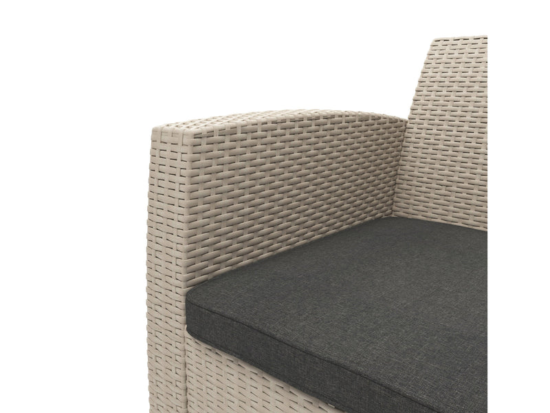 black and beige weave Outdoor Conversation Set, 4pc Adelaide Collection detail image by CorLiving
