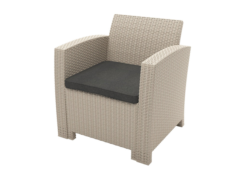 black and beige weave Outdoor Conversation Set, 4pc Adelaide Collection product image by CorLiving