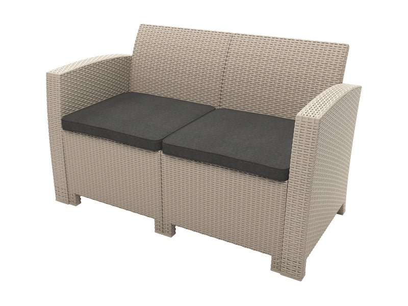 black and beige weave Outdoor Conversation Set, 4pc Adelaide Collection product image by CorLiving