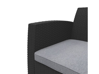 grey and black weave Outdoor Conversation Set, 4pc Adelaide Collection detail image by CorLiving#color_grey-and-black-weave