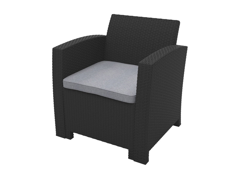 grey and black weave Outdoor Conversation Set, 4pc Adelaide Collection product image by CorLiving