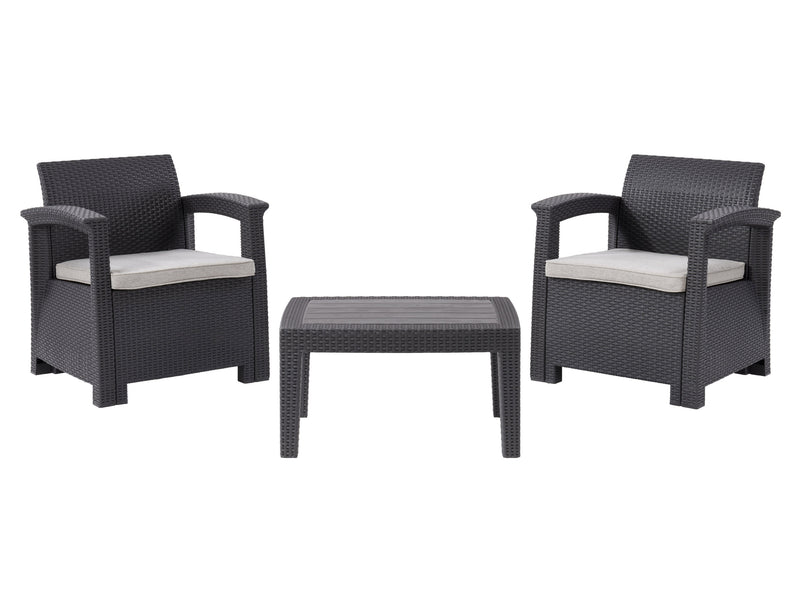 black and grey 3pc Patio Set Lake Front Collection product image by CorLiving