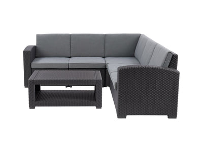 black and grey' Outdoor Wicker Sectional Set, 6pc Lake Front Collection product image by CorLiving#color_black-and-grey'