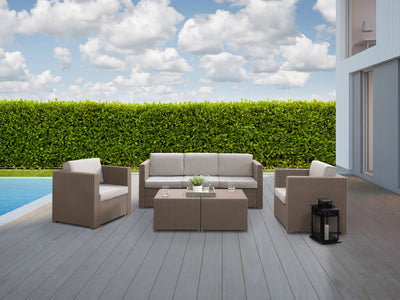beige 5pc Patio Set Lake Front Collection lifestyle scene by CorLiving#color_beige