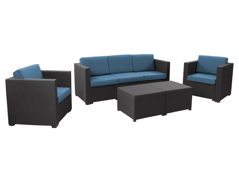 black and blue 5pc Patio Set Lake Front Collection product image by CorLiving